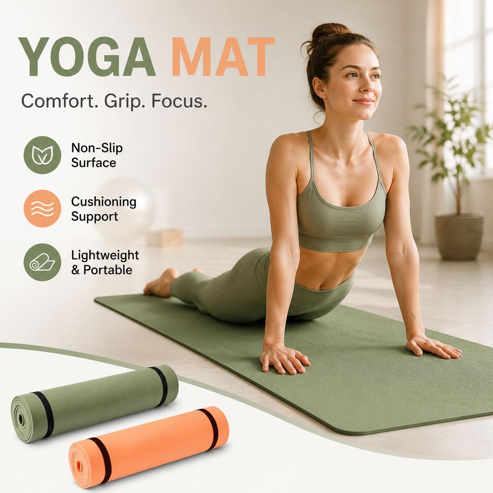 Pilates Yoga Matte - 180x50cm Non-slip Pilates Yoga Mat Thick
