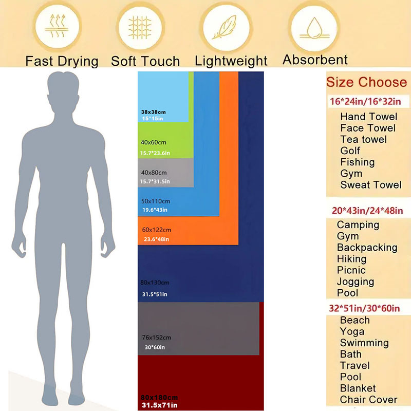 1-psc Microfiber Travel Towel, - Pilates Yoga Towel ulasan dan harga