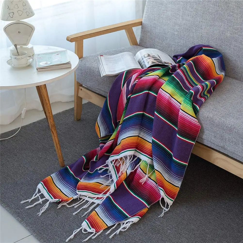 Mexican Tassel Blanket Multi B - Pilates Yoga Towel ulasan dan harga