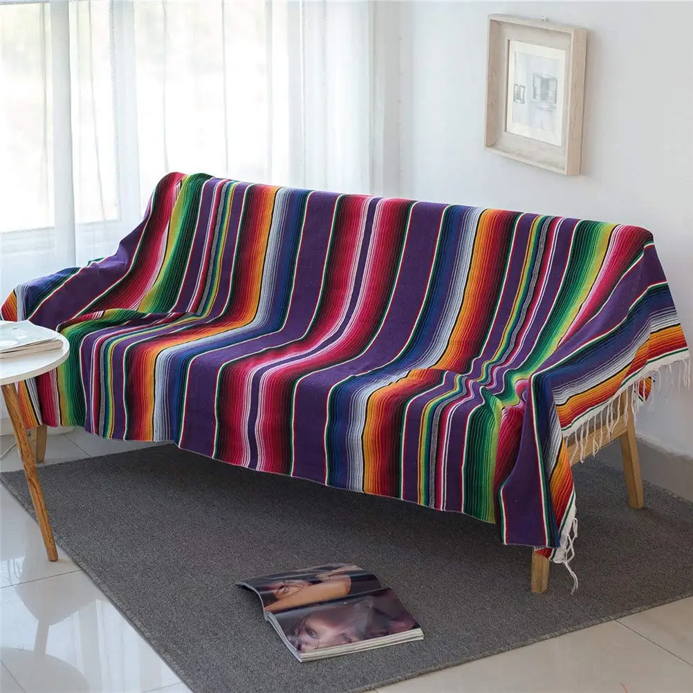 Mexican Tassel Blanket Multi B - Pilates Yoga Towel ulasan dan harga